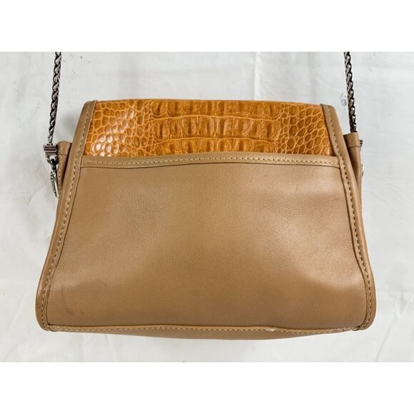 Brighton Tan Leather Croc embossed Shoulder Bag - Picture 3 of 11